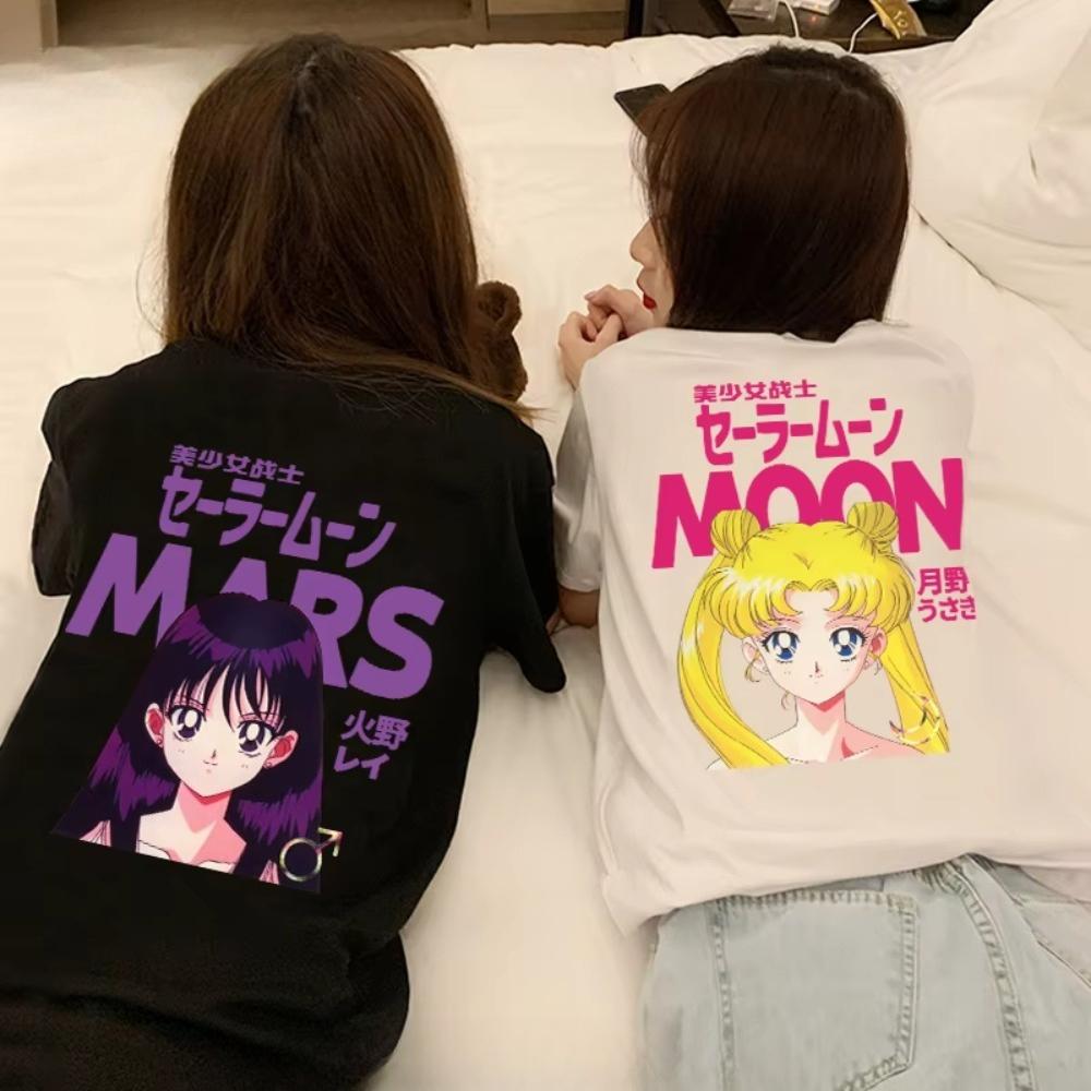 Sailor Moon Usagi Shortsleeved Tshirt Spring and Autumn Cotton Loose Unisex and FeUnisex Best Friend Outfit Soft Breathable