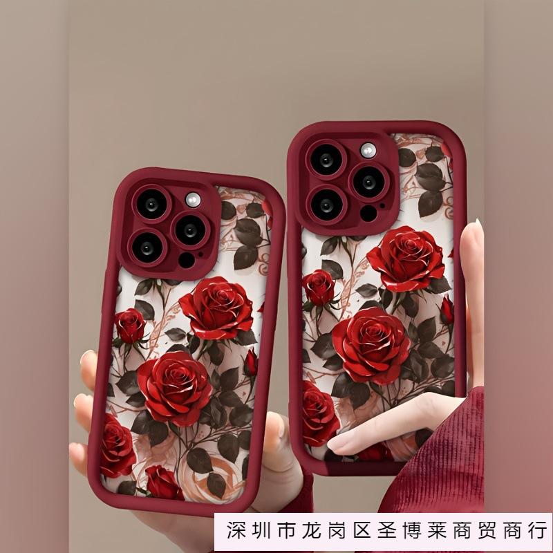 Popular In Europe and America, Suitable for Apple 16PROMAX Takazu Mobile Phone Case 15/14 Days Eye Blooming Red Rose X