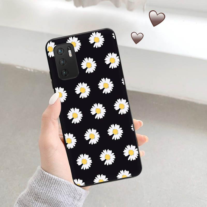 

Чехол для телефона Xiaomi Redmi Note 11 9 10 Pro Max 5G 8T 9T 9s 7 9C 7a 9A 8 8A Daisy Sunflower Rose Черный мягкий защитный чехол Redmi 7A
