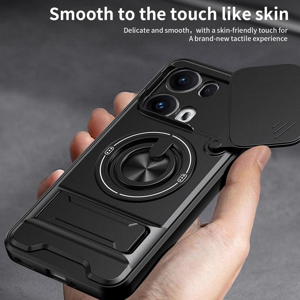 KEYSION Magnetic Phone Case for OPPO Reno13 Pro 5G Reno13 F 5G Slide Camera Protection Upright Kickstand Ring Shockproof Cover