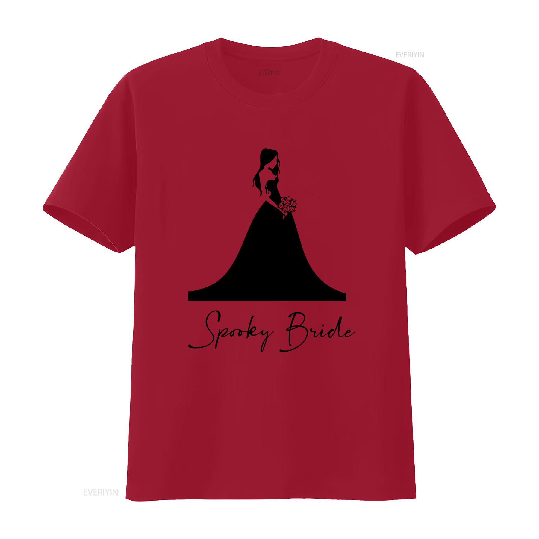 Beautiful Spooky Bride T Shirt Bachelorette or Bridal Shower Goth Creepy Wedding vintage Washed Breathable homme Versatile S