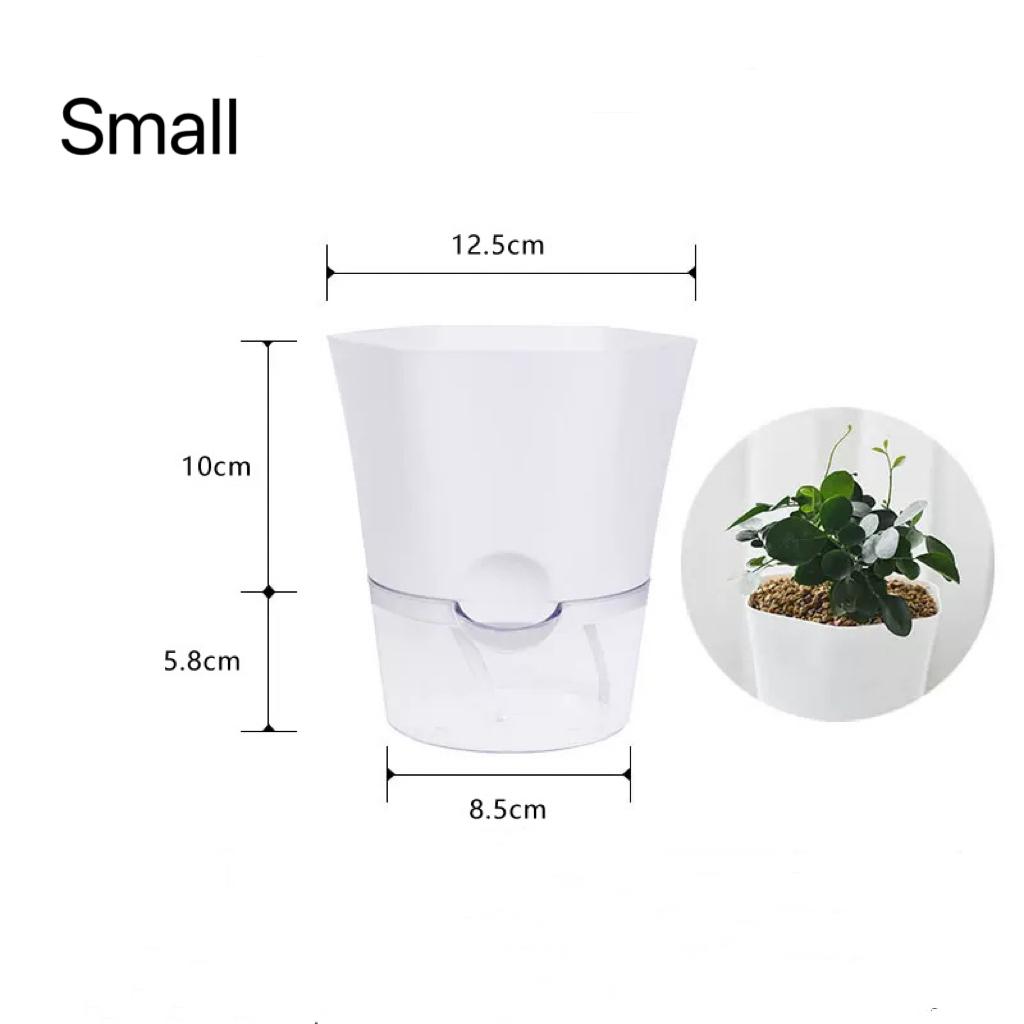 Transparent Plastic Self Watering Plant Pots Lazy Hydroponic Water Absorbing Flower Pot For Succulent Plant Flowerpot Garden