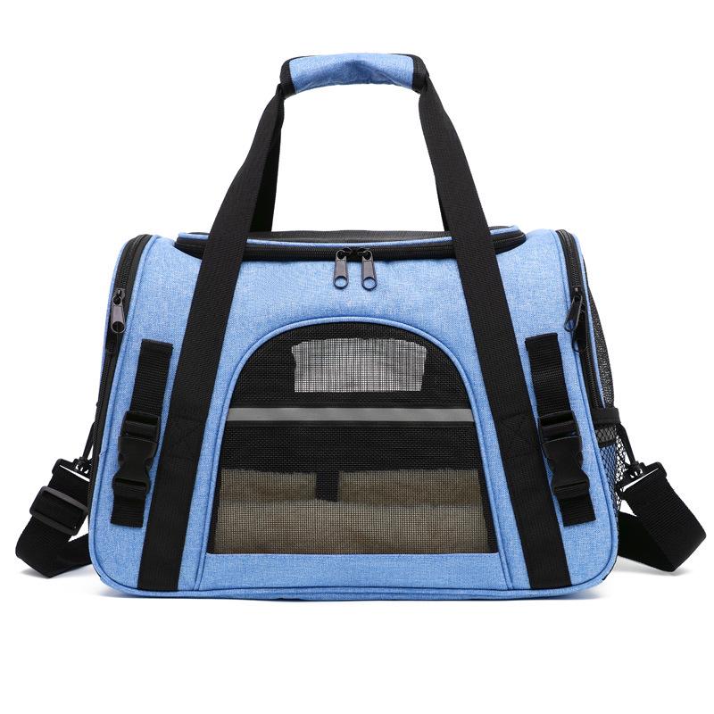 

Portable Multifunctional Pet Carrier: Breathable, Large Capacity for Cats and Dogs, Durable Oxford Cloth синий