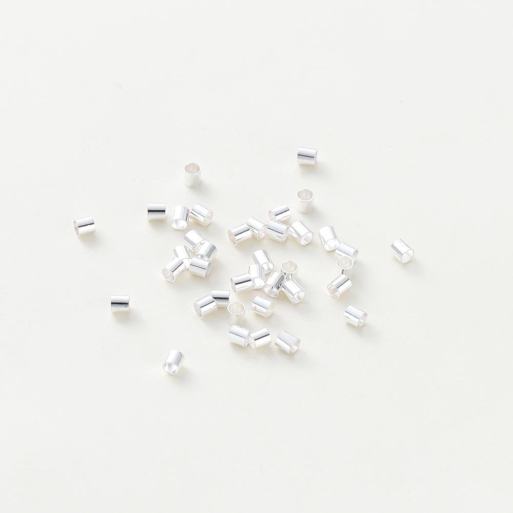 

100pcs/lot 14K 18K Gold Color Plated Cylindrical Tube Spacer Beads Bracelet Necklace Stopper Beads For DIY Jewelry Making 1.5mm x 100Pcs