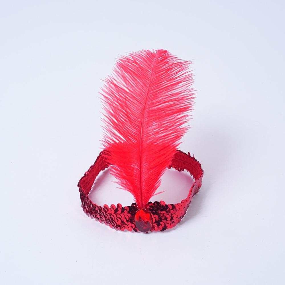 1920s Feather Headpiece Vintage Gatsby Headpiece Sequins Headbands  Halloween Costume Accessory