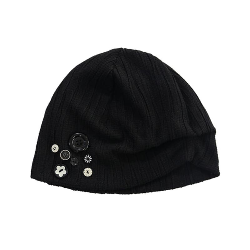 

SIO BUTTON POINT BEANIE [BLACK] BLACK