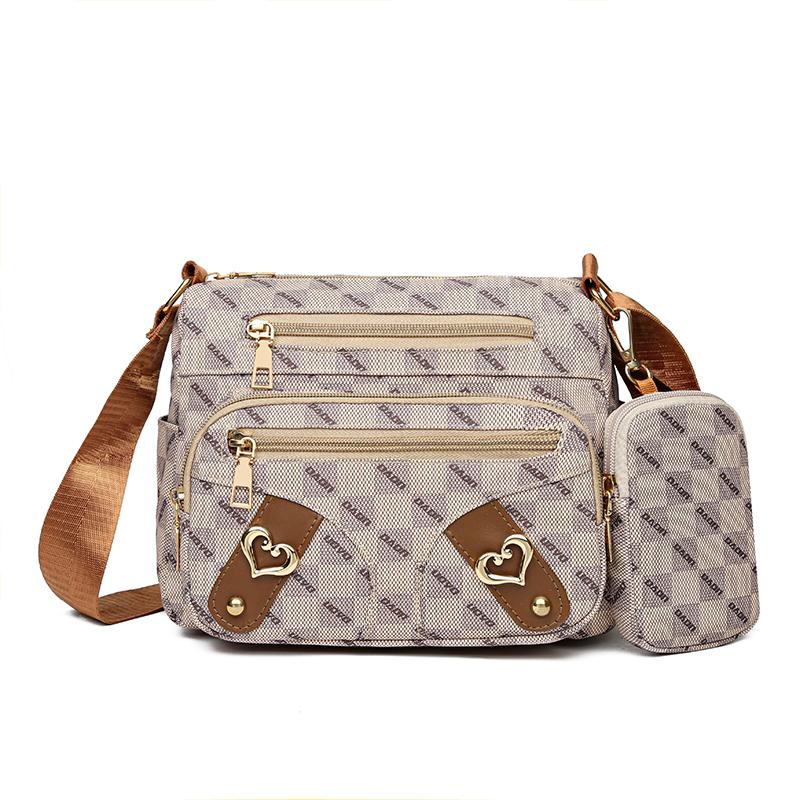 

Женская сумка через плечо Сумка для мамы среднего возраста Многослойная сумка Женская сумка с принтом хаки