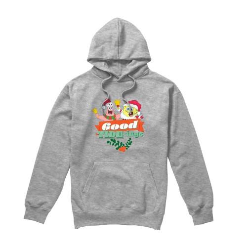 SpongeBob SquarePants Mens Good Tide-ings Patrick Star Santa Claus Christmas Hoodie