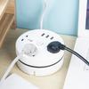 3 USB Ports Portable Extension Socket Round Design USB Charger Plug  International Travel