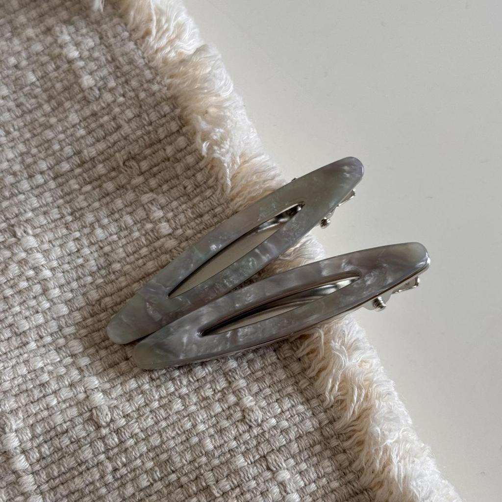 2 Stück/Set Acetat Haarspangen Ausgehöhlte Ovale Pony Entenschnabelspangen Geometrische Haarspangen Seitliche Haarnadeln Frauen Mädchen Haarschmuck