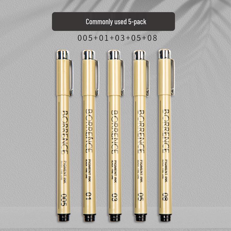 Refillable Waterproof Black Ink Needle Point Pen for Students & Adults - Ideal for Anime, Art, Drawing, Calligraphy, and Brush Supplies.