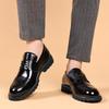 Platform New Men's Loafers Leather Shoes Oxford Classic Pointed Toe Lace-up Business Shoes for Men Fashion Wedding Party Formal