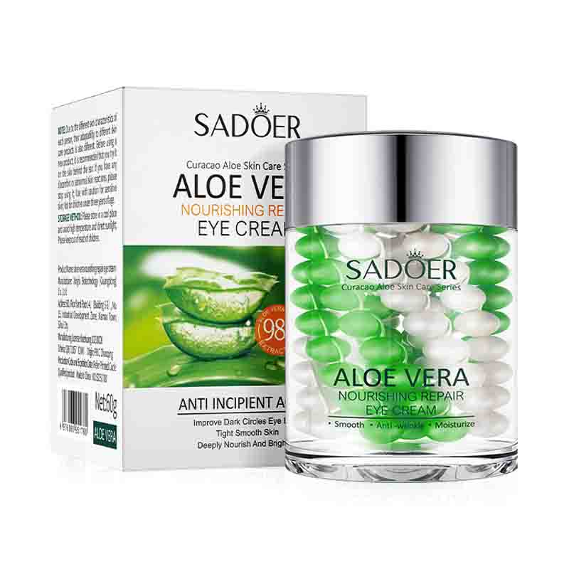 SADOER Aloe Vera Øyekrem Anti Mørke Ringer Fjerner av Poser under Øynene Nærende Fuktighetsgivende Oppstrammende Øyekremer Hudpleieprodukter