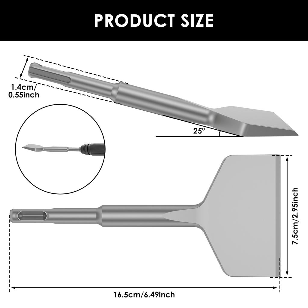 Alloy steel chisel Electric pickaxe chisel shovel tile cement floor slotting ground Rust proof and brick removal tool