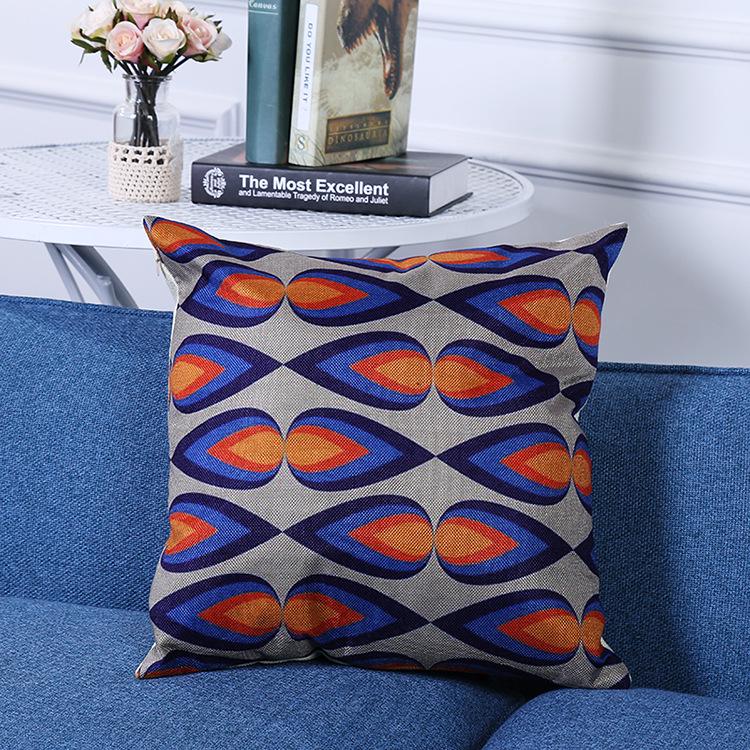 Living Room Leisure Comfortable Linen Hug Pillow Cover Waist Sofa Pillow Back Cushion
