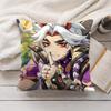 Arataki Itto Genshin Impact Cute Cushion Cover Silky Short Plush Invisible Zipper Dustproof Sofa Pillow Case For Home Decor