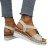 Mode Fischmaul-Sandalen 2025 Sommer Neu Dicksohliger Keilabsatz Damen-Sandalen Metallschnalle Wort Mit Fischmaul Damen-Schuhe