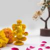 Colored Opaque Ganesha Idol In Yellow Colour for Home, Office (Yellow), Small