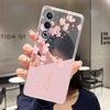 Letter Case For OPPO A3 Pro 5G A80 5G Fundas Fashion Flower Back Cover Transparent Soft Silicone TPU Clear Printing Phone Casing