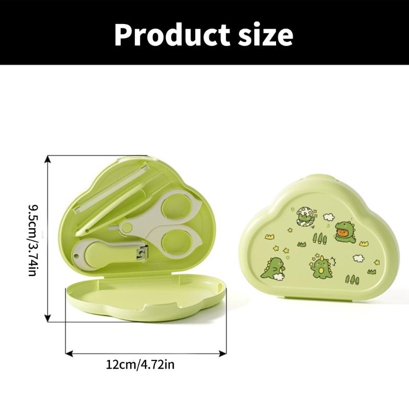 Baby Nails Care Tool Set Includes Round Head Clippers Gentle Scissors Nails File and Storage Box Gift for New Parents