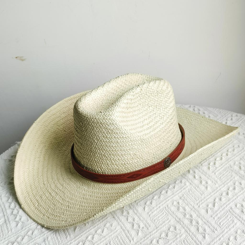 Westerse Cowboy Strooien Hoed dames Mode Grote rand cowboyhoed basin buiten reizen zonbescherming strooien hoed sombrero vaquero