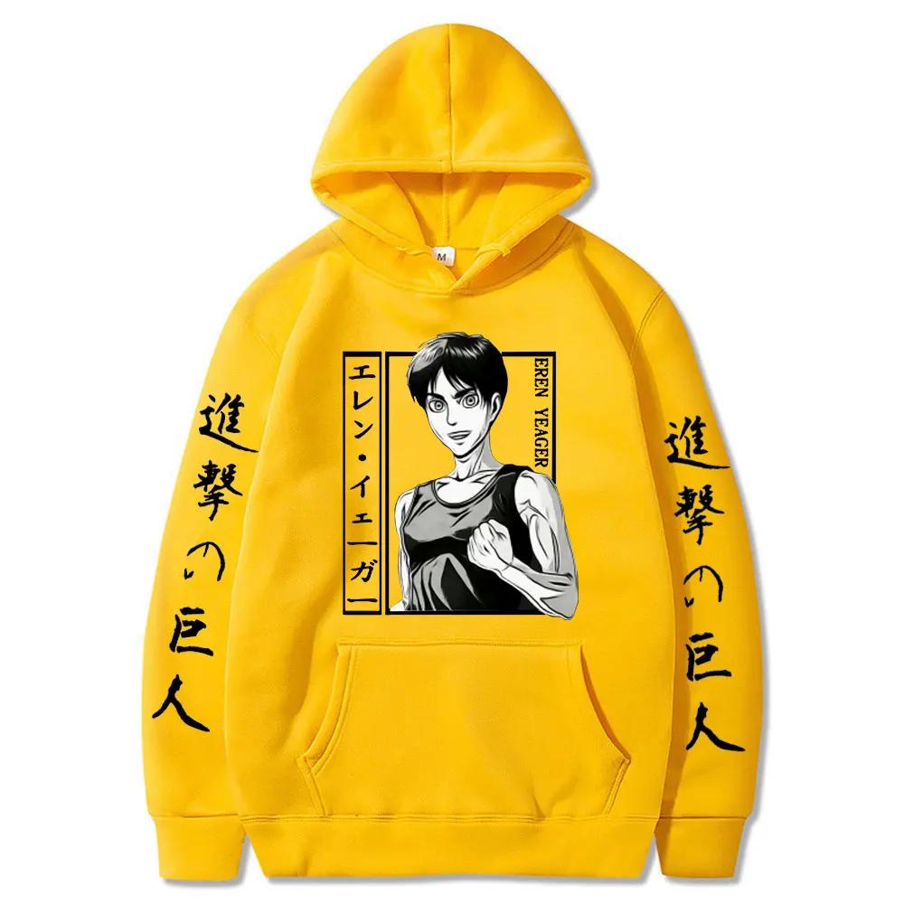 Attack on Titan Anime New Hoodie Autumn Winter Casual Warm Hoodies Men Japanese Anime Eren Yeager Sweatshirt