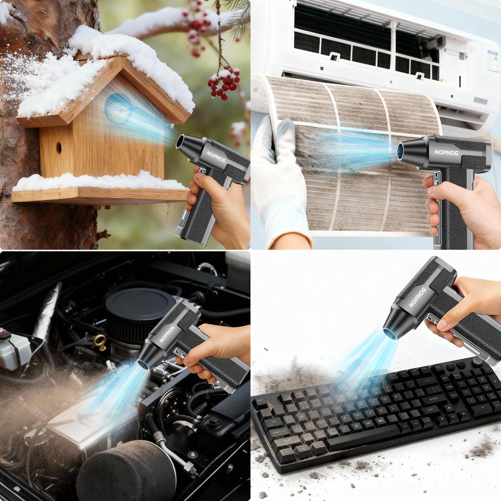 Type-C Charging Electric Air Duster Car Snow Removal Portable Car Accessories 4 Gears Adjustable 130000RPM Strong Blowing Turbo Blower Jet Fan