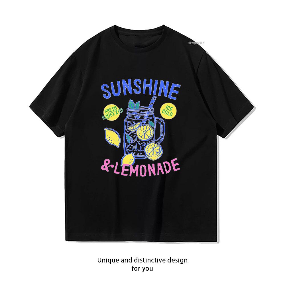 Summer Citrus Lemonade Tshirt Woman Man Casual Cotton Printed T Shirts Oneck Breathable Adult Shortsleev