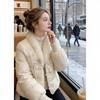 New Chinese-style pink age-reducing disc-buckled short cotton-padded clothes for women's autumn and winter new national style embroidered retro c