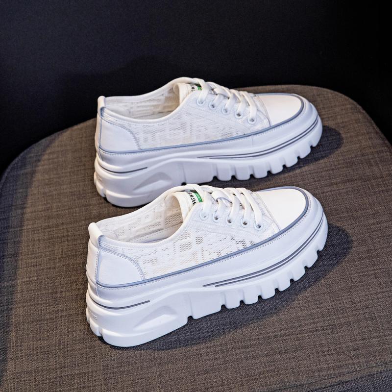 

Белые туфли женские летние тонкие платформы стелька увеличивающая рост женские туфли с сетчатой поверхностью женские дышащие сетчатые мягкие повседневные туфли 34 белый