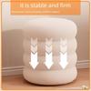 Modern Cream Style Low Stool Home Furniture Shoes-changing Round Stool Lamb Velvet Living Room Footstool Home