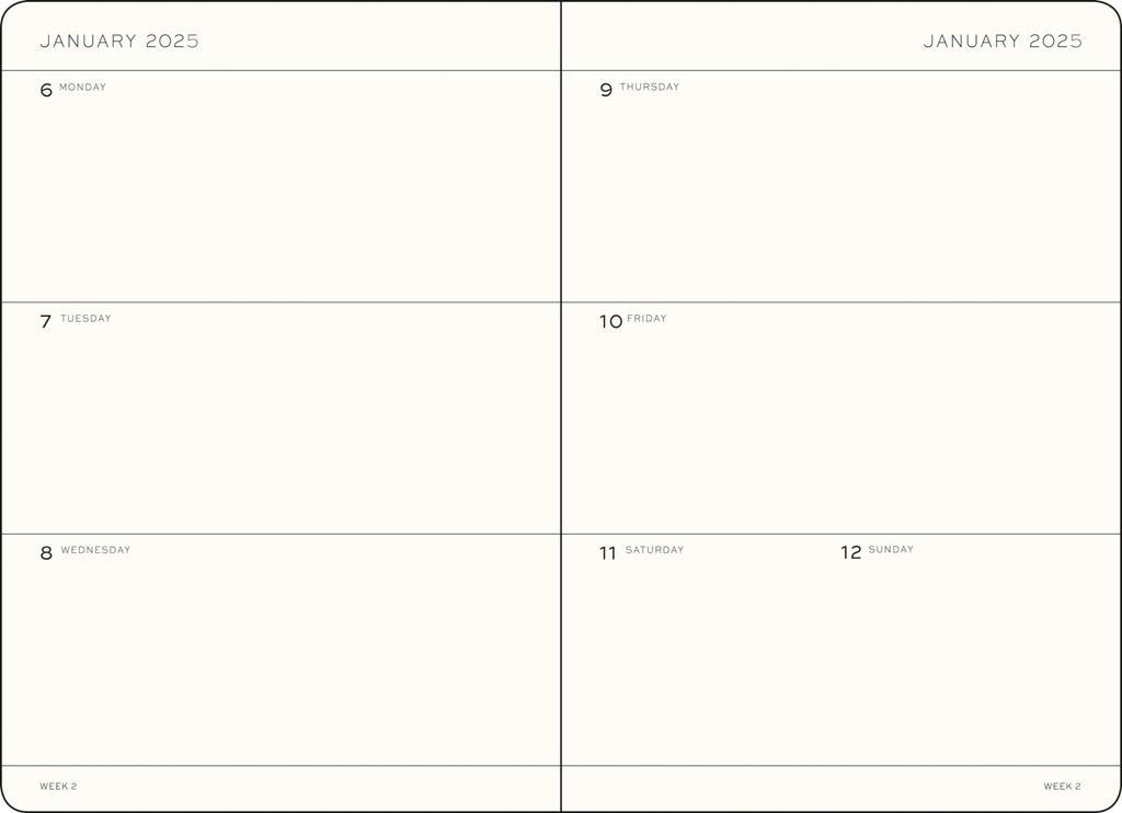 Leuchtturm 2025 January A5 Weekly Horizontal Officially Imported Planner, Start, Apricot, 370771,
