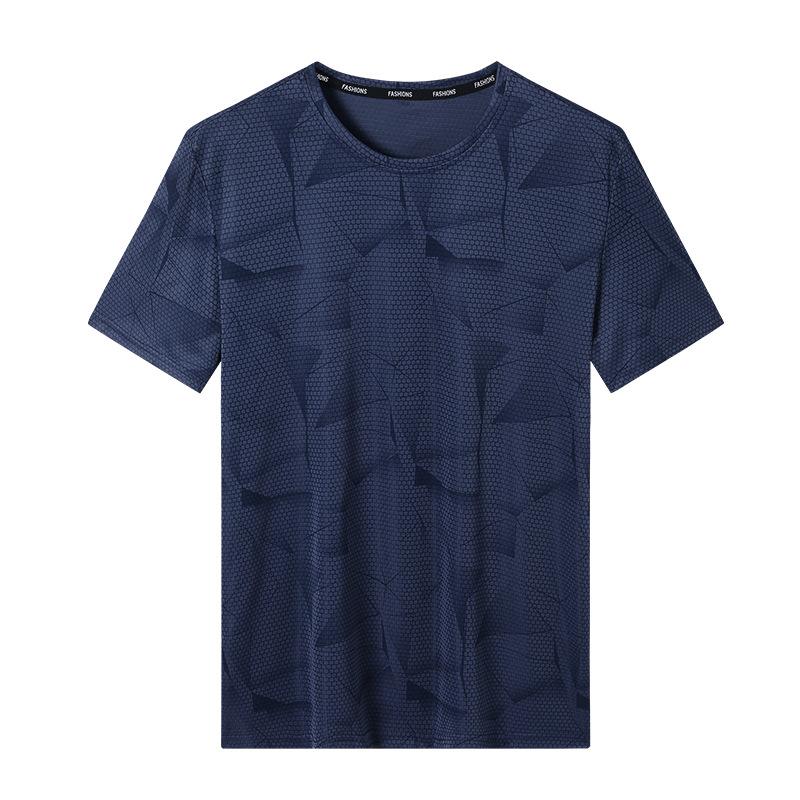 

Large Size Men s Sports and Leisure T-shirt Summer Ice Silk Thin Short-sleeved Quick-drying Ice Casual Top T-shirt Men s 6XL сірий