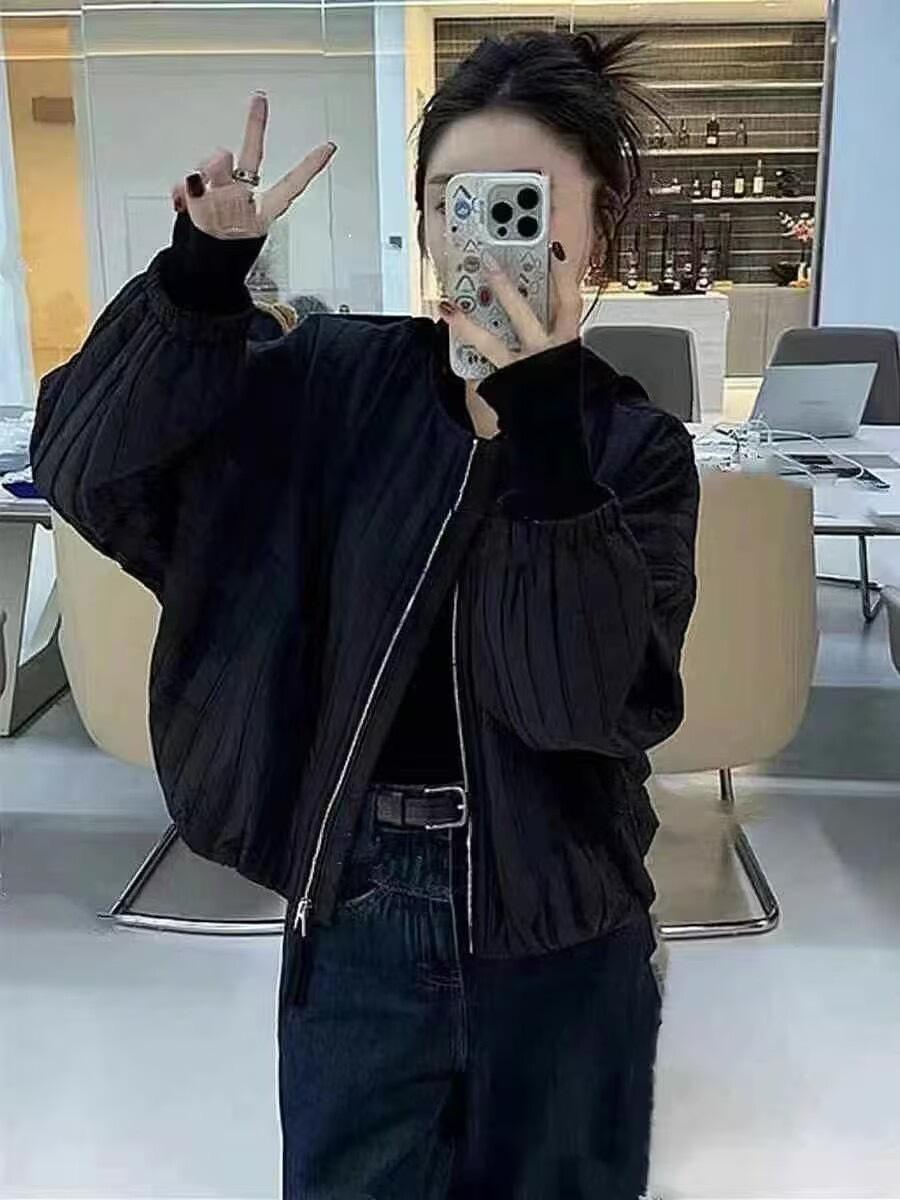 

Short padded cotton-padded jacket for women s 2025 autumn and winter new loose small man versatile warm and light small padded jacket XL чорний