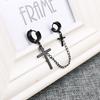 1Pcs Fashion Punk Cross Pendant Clip Earring for Teens Women Men Ear Cuffs Earring Jewelry Retro Metal Chain Tassel Earings