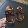 Baby Girls Cowhide Shoes  Autumn Comfortable Infant Toddler Shoes Children Soft Bottom Non-slip Kids Bow-knot Princess Shoes