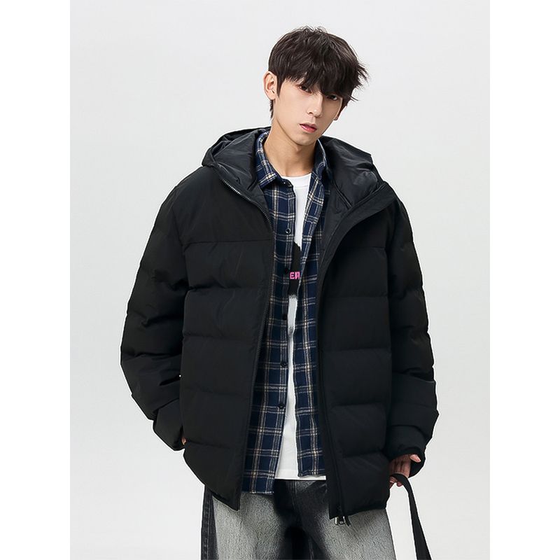 Wassup Winter 2025 New Men's Cotton Jacket Cold-Proof Thickened Puffer Jacket Hooded Cotton Coat Trendy Brand