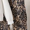 Girls' Outfit Children's Clothing Spring and Autumn New Fashion Leopard Print Bowknot Print Long Sleeve Sweatshirt Wide Leg Pants