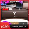 Bilklistermärke 2025 Ny Multifunktionell Bilbarnstol Glipa Förvaringslåda Väska Organizer För Tesla Model 3 Model S Model Y Roadster Utrymme