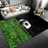 Soccer Ball and Grass Pattern Carpet, Sports Theme Room Rug Design Suitable for use as an anti-slip for living room bedroom sofas