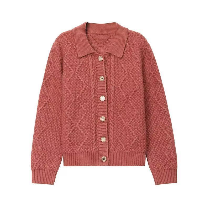 Women's Knitted Cardigan Spring and Autumn Short Fashion Sweater Jacket Top Women