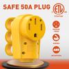 Snowy Fox RV 50 Amp Female Replacement Plug 14-50R Heavy Duty 125V/250V Receptacle Plug With Ergonomic Handle For RV, Camper, Caravan
