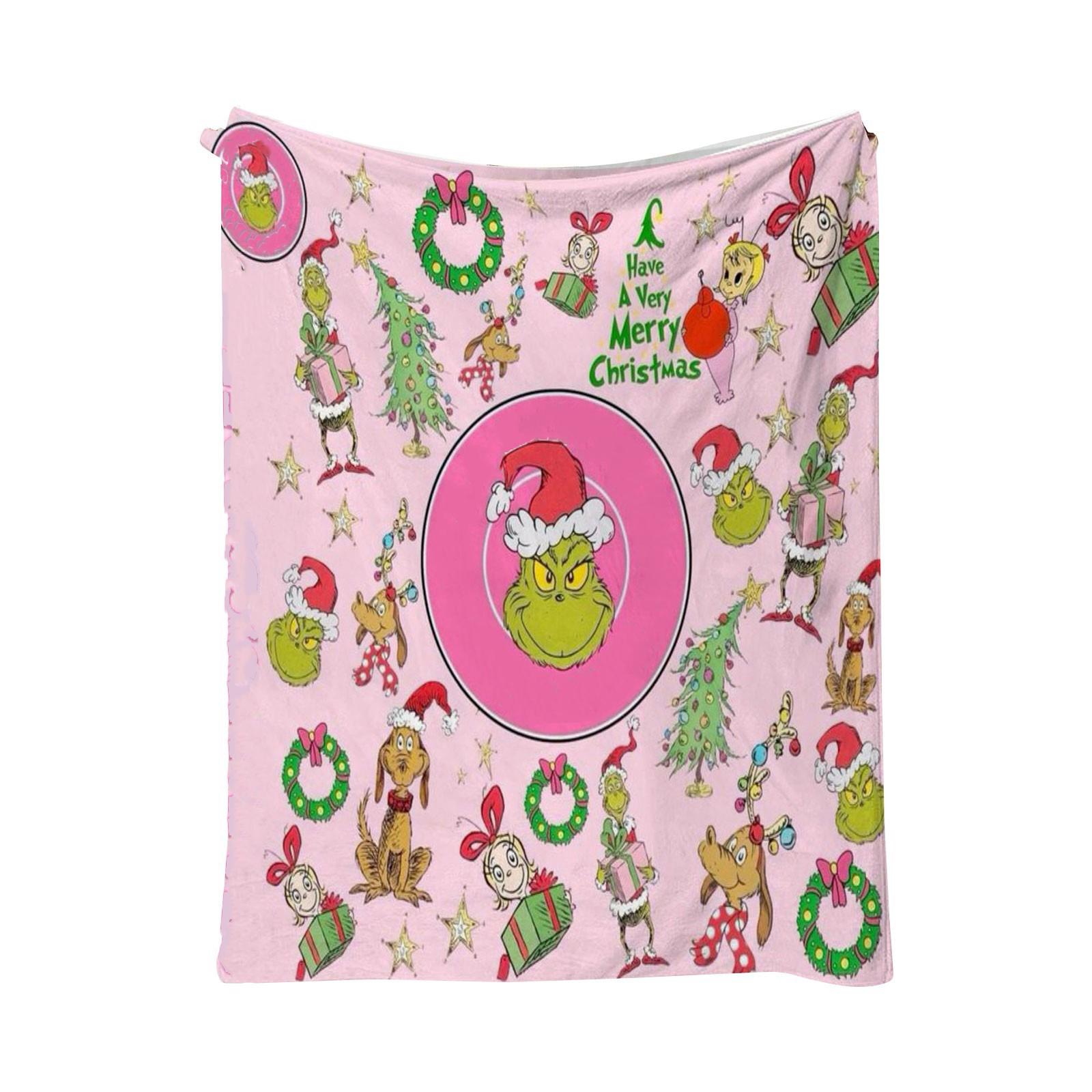 

Рождественское зеленое одеяло, фланелевое покрывало, одеяло с рисунком из мультфильма One Size