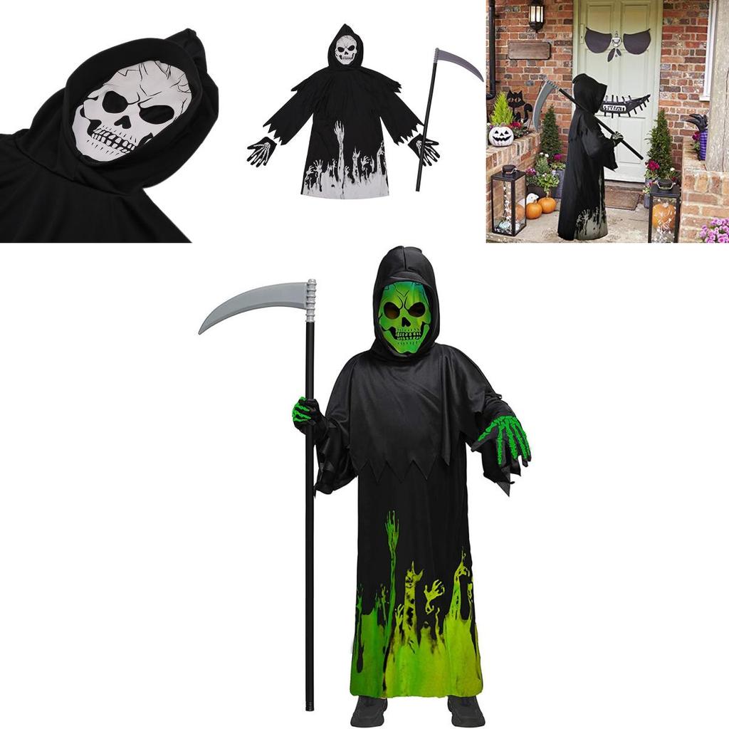 Authentic Grim Reaper Cosplay Costume For Kids
