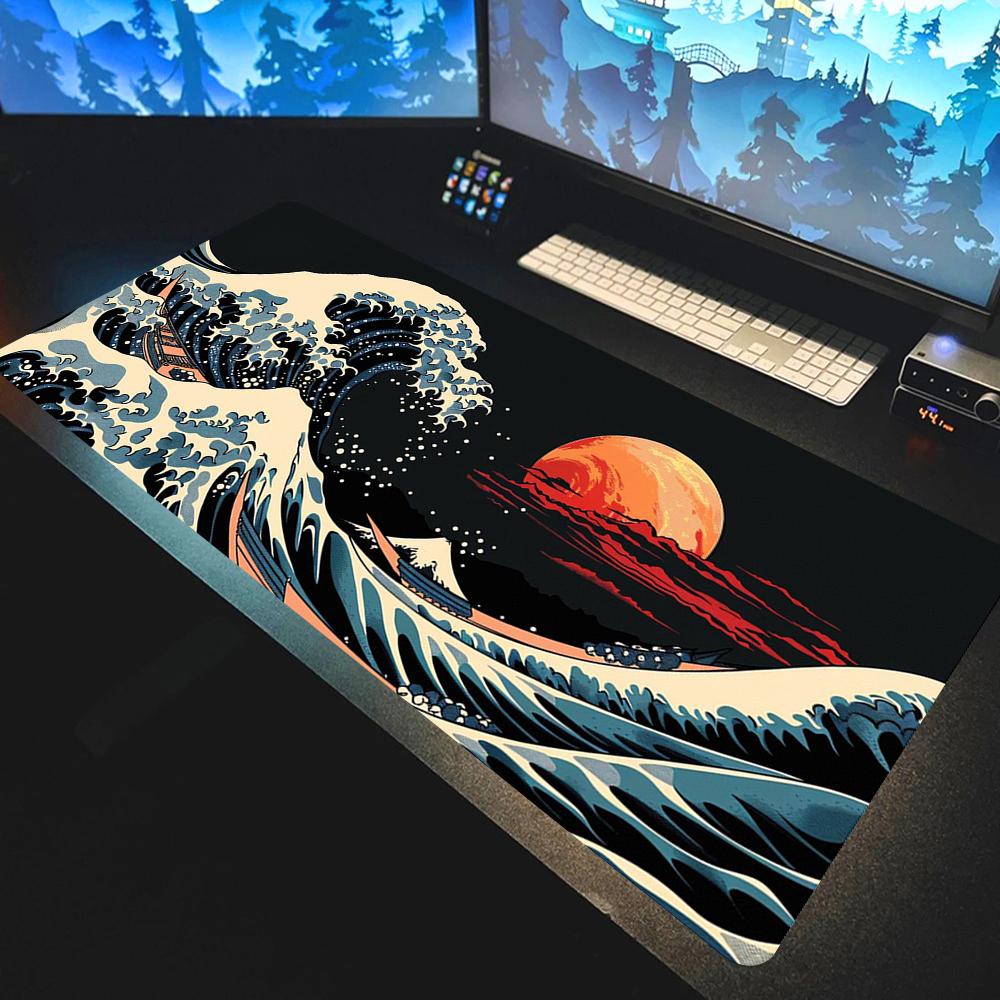 Japan The Great Wave of Kanagawa Art Mouse Pad Large Computer Gaming Mousepad Gamer Rubber Otaku Keyboard Pad Laptop Desk Mat