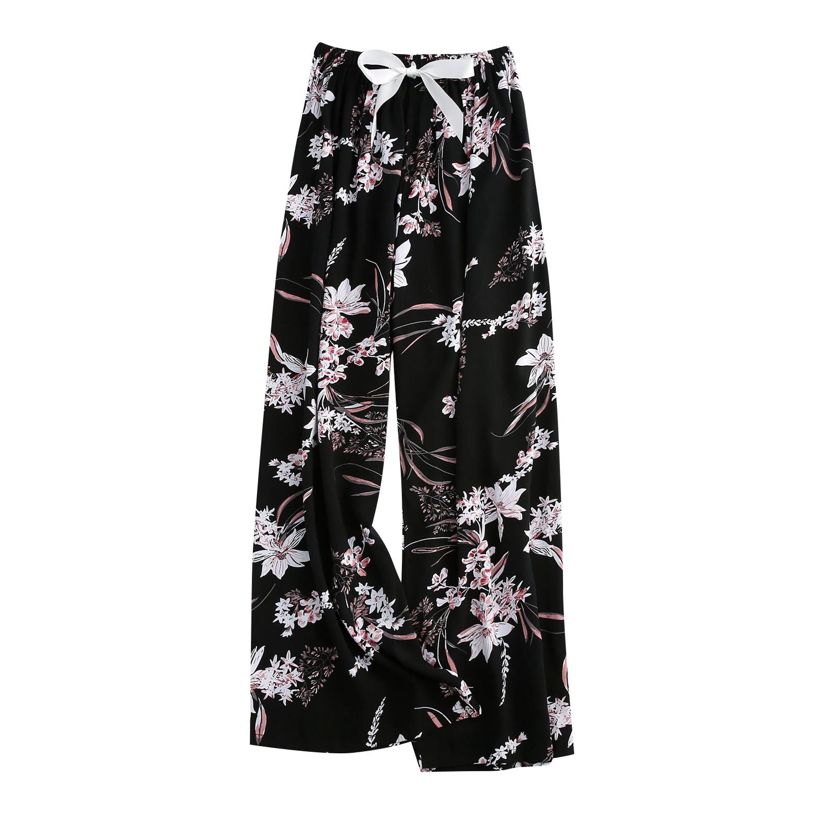 

Модные женские повседневные брюки с эластичной резинкой на талии и высокой талией One Size чёрный