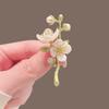 Retro Green Jasmine Flower Brooch, Women's Plant Flower, Pearl Chest Flower, Suit,  Buckle Pin Accessory
