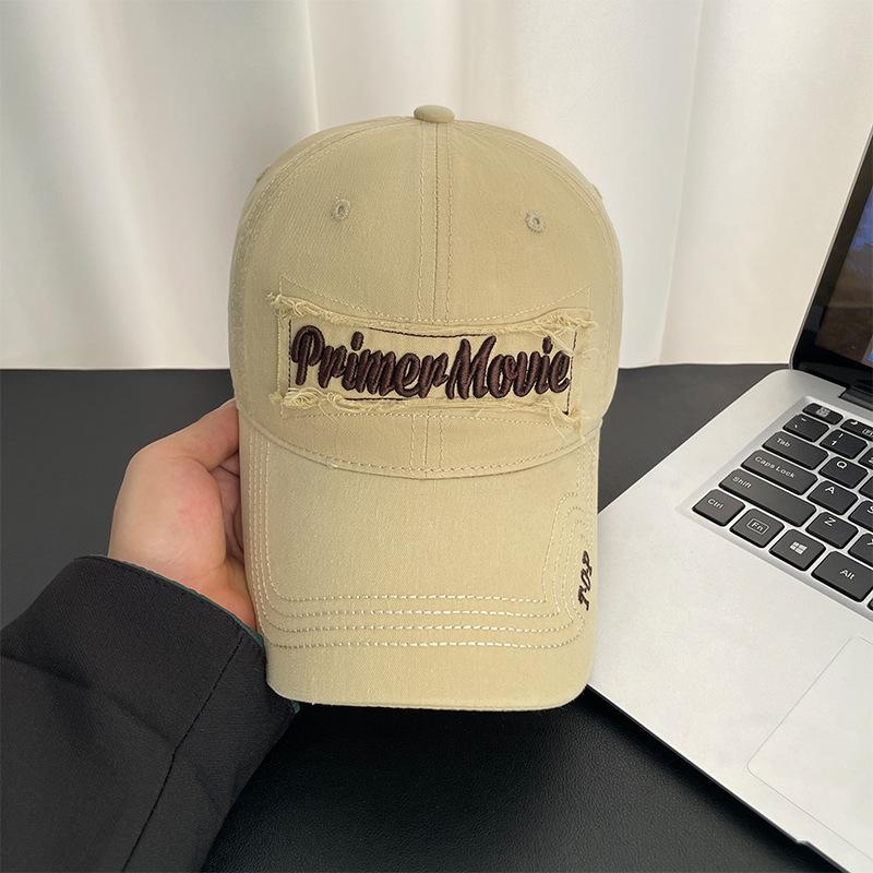 Embroidered Letter Baseball Cap Men's Four Seasons Deep Top Wide Brim Sunshade Cap Women's Face Small Casual Versatile Sun Hat