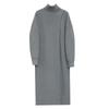 Autumn Winter Women Knitted Pullover Long Dresses High Necked Split Loose Sweater Dress Casual Temperament Women Clothes