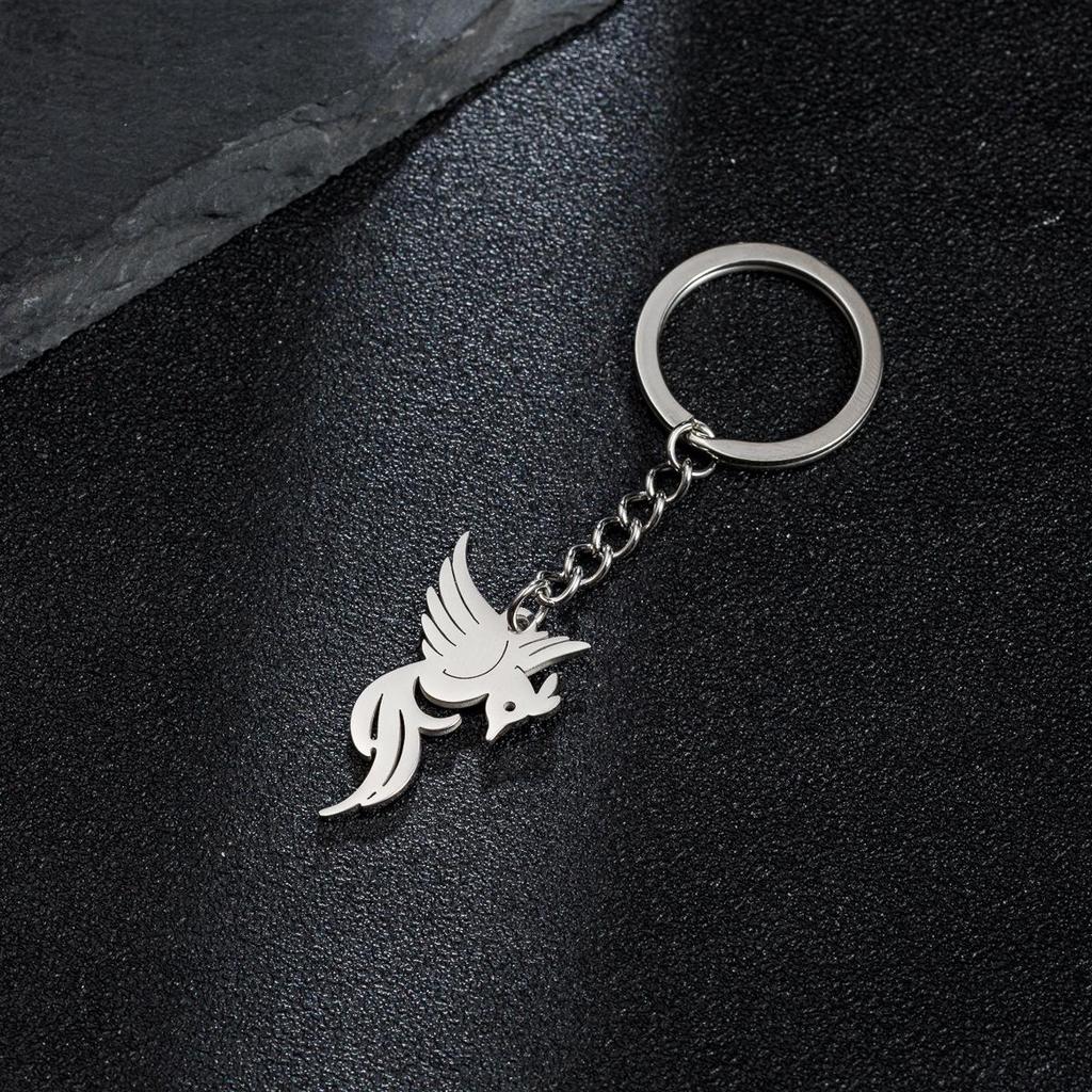 Stainless Steel Phoenix Bird Pendant Keychain Ornament
